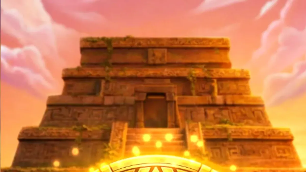Pemandangan kuil Aztec kuno dalam permainan slot Legacy of Aztec